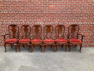 Six Craftique Mahogany Queen Anne Chairs • $599