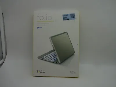 $24.99 • Buy ZAGG Folio Backlit Hinged Keyboard Folio For IPad Air Silver 135 Deg Viewing (YJ
