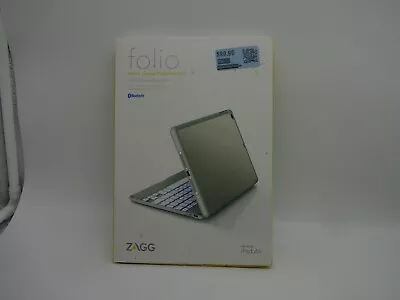 $24.99 • Buy ZAGG Folio Backlit Hinged Keyboard Folio For IPad Air Silver 135 Deg Viewing (YJ