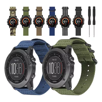 Military Nylon Watch Bands Strap For Garmin Fenix 5X / Fenix 3 HR / Fenix 5 • $8.99