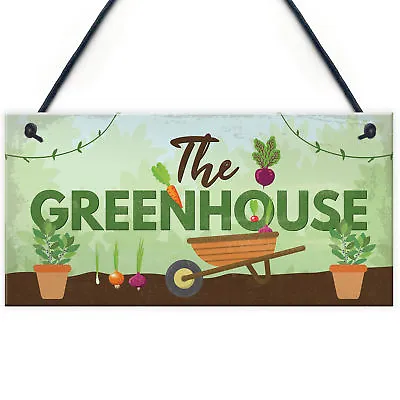£3.99 • Buy The Greenhouse Plaque Garden Shed House Sign Dad Grandad Mum Nan Birthday Gift