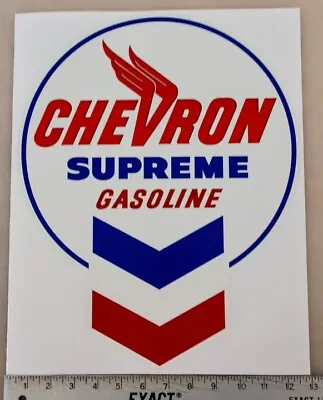 Vintage Chevron Supreme Gasoline Pump Restoration Sticker Decal 12.5 X15.85  • $32.89