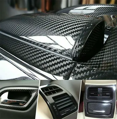 Auto Accessories 7D -Glossy Carbon Fiber Vinyl Film Car Interior Wrap Stickers • $11.69