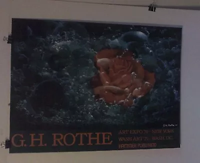 G. H. Rothe  Roots In Love  Vintage Poster. 1979 Red Rose ...................... • $75