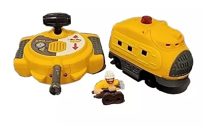 GeoTrax Rock And Pete Yellow Construction Train With Remote Control & Alt Figure • $39.95