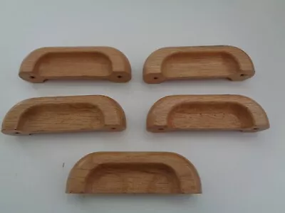 5 X D SHAPE  DOOR PULL /HANDLE DRAWER WOODEN 80 MM • £5.85