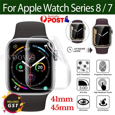 3pcs Screen Protector For Apple Watch IWatch Series 8 7 45mm 41mm Full Cover • $3.81