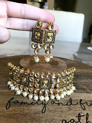 Necklace Set Indian Jewelry Kundan Set  • $45