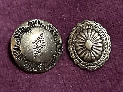 Vintage Silver Pewter Concho Medallion Button .75 Inch Shank Southwestern Style • $19.99