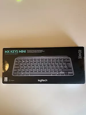 Logitech MX Keys Mini Wireless Keyboard Graphite Nordic. New/Sealed. RRP £110 • £28.62