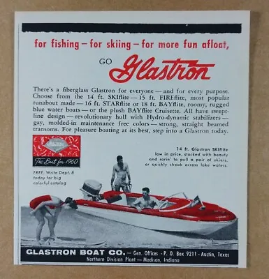 1960 Glastron SKIflite Boat Vintage Print Ad • $9.99