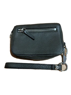 $125 • Buy Alexander Wang Dark Olive Pebbled Leather Wristlet Bag With Box.