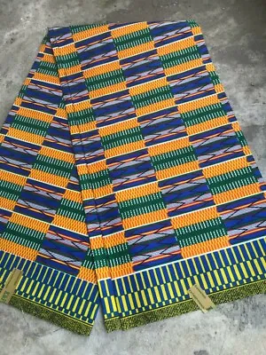 £5.50 • Buy African Kente Print Fabric Ethnic Ghanian Wax Bright & Colourful Per Yard