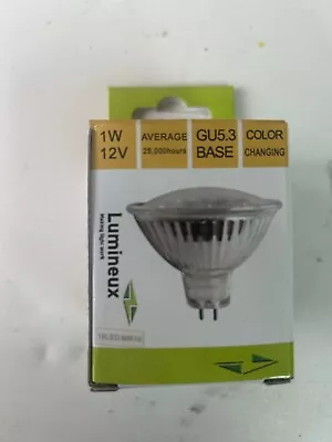 1x  Lumineux LED AC12 Light Bulb GU5.3 MR16 1W/12V UV BLOCK YELLOW (32) • £5.59