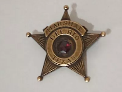 Antique Marshal Del Rio Texas Hallmarked Simmangs Jeweled Badge • $799.99