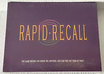 New Sealed Rapid Recall 1993 Party Trivia Board Game Western Publishing #5059 • $42.99