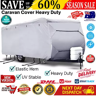 Caravan Cover Heavy Duty 18-20ft 4 Layer Waterproof Campervan Camper Pop Top UV • $138.53