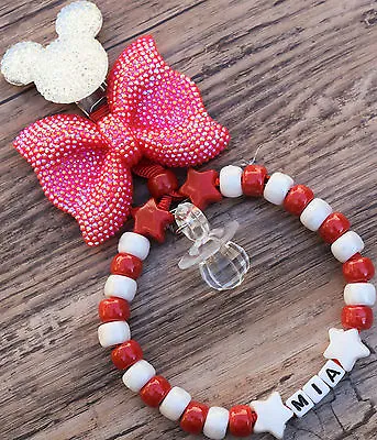 £5.99 • Buy Personalised Stunning Pram Charm In Red Baby Girls Boys Sparkle Bow