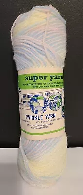 Vtg Super Yarn Mart 1 Skein Sparkle Spun Acrylic 2 Oz 3 Ply Candy Stripe Ombre • $4