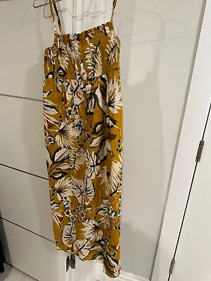 Zara Multicolored Thin Strap Elastic Bandeau Cotton Dress Size Xs Nwt • $22