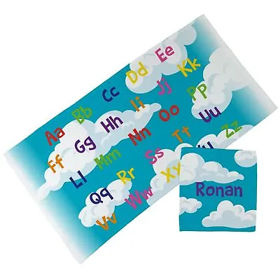 Personalised Children's Towel & Face Cloth Pack - Cloud Alphabet • £18.99