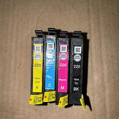 Epson Genuine Ink Cartridges 220 Standard Black Cyan Magenta & Yellow 4pk. NEW • $21.99