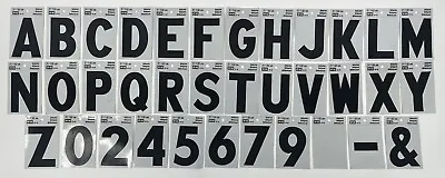 3  Black Reflective Number Letter Self Adhesive For Boats Snowmobiles Mailboxes • $4.99