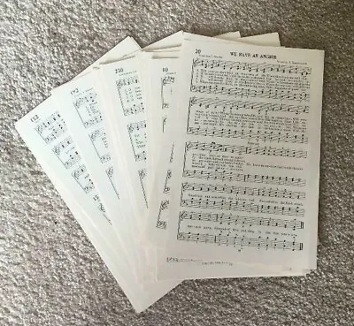 Sheet Music Pages LOT For Crafting 50 Sheets From Old Hymnal 8 1/4  X 5 1/2  • $7