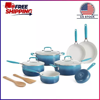 $80.12 • Buy The Pioneer Woman 12-Piece Classic Belly Ceramic Cookware Set, Porcelain Enamel.
