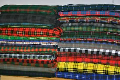 Scottish Acrylic Tartan Fabric Plaid By The Yard 13 - 16 Oz Weight - 30 Colors • $12