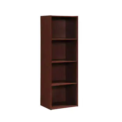 Adjustable 4 Tier Bookshelf Storage Wood Bookcase Shelf Organizer Book Shelves • $56.58