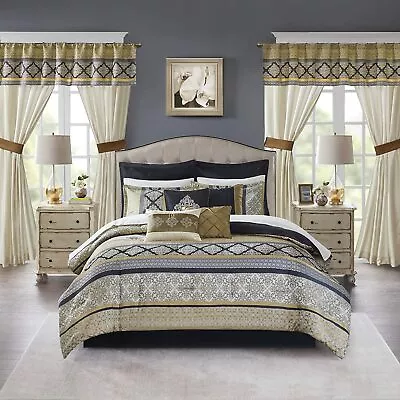 Madison Park Essentials 24-Piece Room In A Bag Comforter Set-Satin Jacquard All  • $329.71