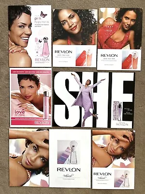 6x Revlon Perfume Ads Halle Berry 1990s 2000s She Love That Red Clippings • £15.66