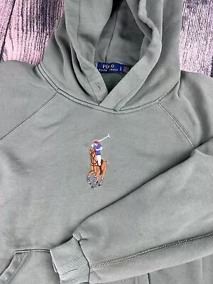 Polo Ralph Lauren Hoodie Sweatshirt Women’s Large Big Pony Embroidered FLAWS • $22.15
