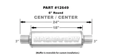 Magnaflow Universal Performance Exhaust Muffler 12649 Straight Through 6  Round • $145