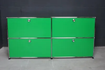 USM Haller Design Sideboard Büro-schrank Shelf Files 4 Pockets 4 Flaps IN Green • £2056.47