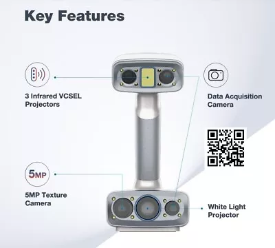 EinScan H2 Hybrid LED Infrared Light Handheld Color 3D Scanner With Solid Edge • £4186.74