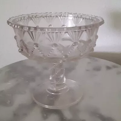 EAPG Greentown Glass National No 350 Cord Drapery Footed Jelly Compote • $50