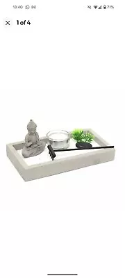 Mini Buddha Zen Garden Set | Miniature Desktop Zen Garden Tealight Candle Holder • £8.99