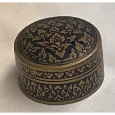 SIAM Brass Painted Vintage Trinket Pill / Box • $23