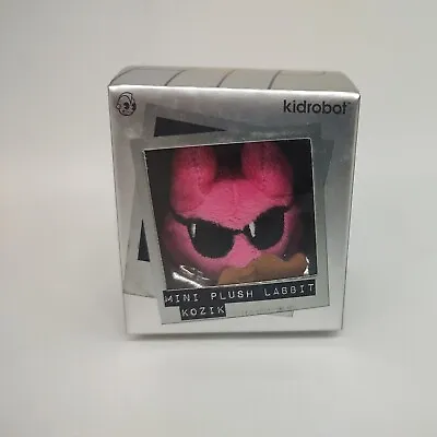 Kozik X Kidrobot Pink Stache Labbit 3  Mini Bunny Rabbit Plush Stuffed Figure • $11.99