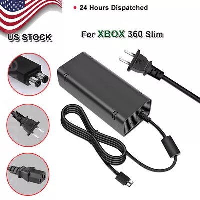 For Microsoft XBOX 360 Slim 135W Power Supply AC Adapter Cable Cord Replacement • $17.89