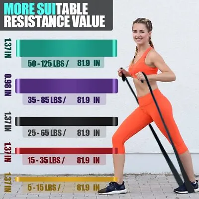 Heavy Duty Resistance Bands Set For Gym Exercise Pull Up Fitness Workout 5-125LB • $7.99