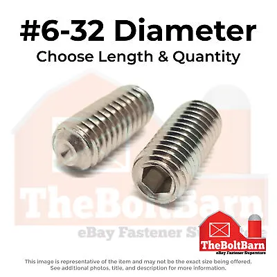 #6-32 Stainless Steel Cup Point Allen Socket Set Screw (Choose Length & Qty) • $253.39