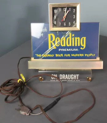 Vintage Reading Premium Beer Sign With Clock - Works - 10  X 10  - Aa4 Tm • $79.94