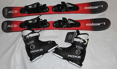 NEW 70cm ELAN Formula Kids Skis With Bindings  + Roxa Ski Boots 15.5 Mondo /US 7 • $284.99