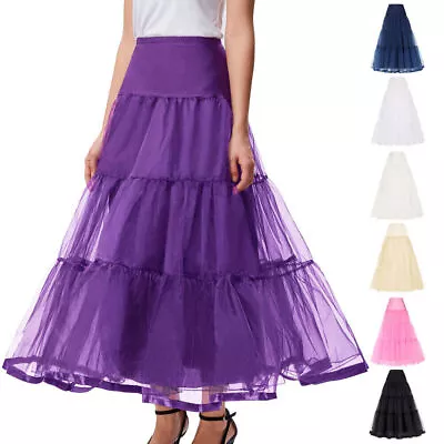 Long Vintage Organza Petticoat Crinoline Underskirt Bridal Wedding Party Gown • $27.74