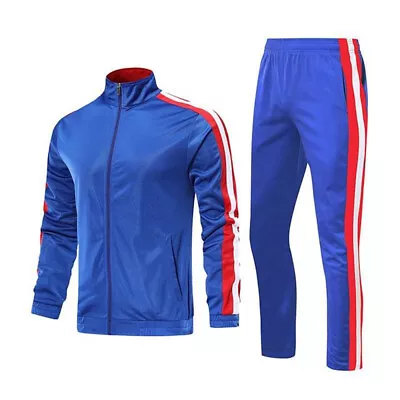 Men Tracksuit 2 Piece Casual Pants Jacket Sweatsuit Hip Hop Sweatshirt Warm Set • $77.75