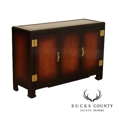 American Of Martinsville Mid Century Modern Asian Style  Burl Wood Sideboard • $1195