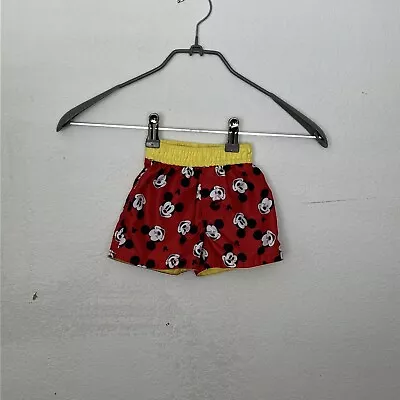 Disney Mickey Mouse Swim Trunks Boys Size 3/6 Month Red 31918 • $5.99